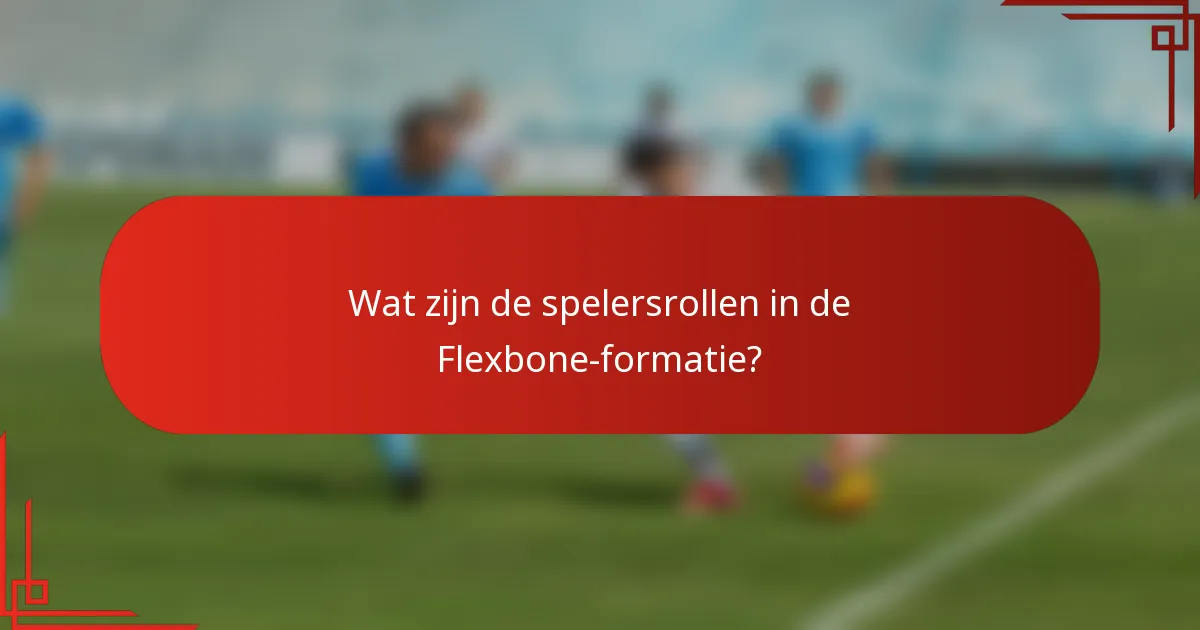 Wat zijn de spelersrollen in de Flexbone-formatie?
